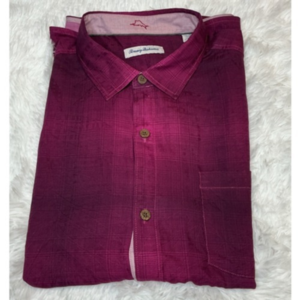 Tommy Bahama Men's Button-Down Shirt in Deep Berry
